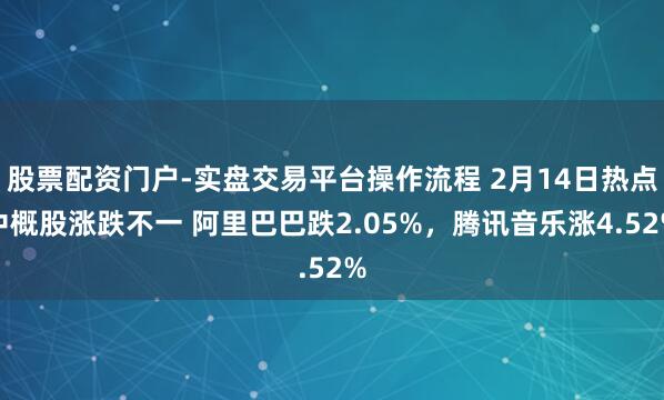 股票配资门户-实盘交易平台操作流程 2月14日热点中概股涨跌不一 阿里巴巴跌2.05%，腾讯音乐涨4.52%