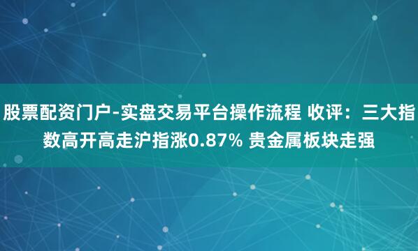 股票配资门户-实盘交易平台操作流程 收评：三大指数高开高走沪指涨0.87% 贵金属板块走强